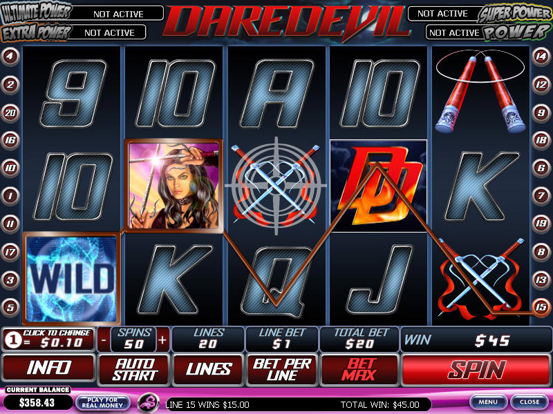 Play Daredevil Slots by Playtech