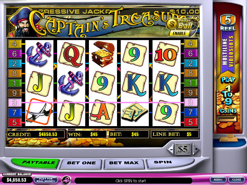 Captain's Treasure Video Slots Bonus